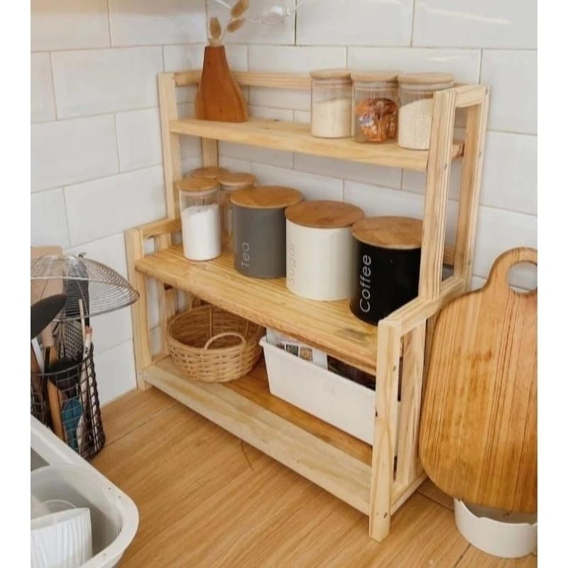 Rak bumbu besar 3 susun | tempat bumbu dapur | rak botol rak toples bumbu dapur | rak dapur tingkat 