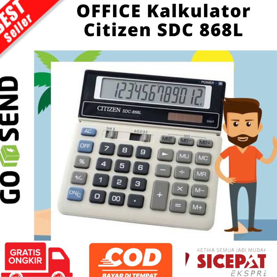 

♪↔✴❆ Diskon [JK] OFFICE Kalkulator Citizen SDC 868L