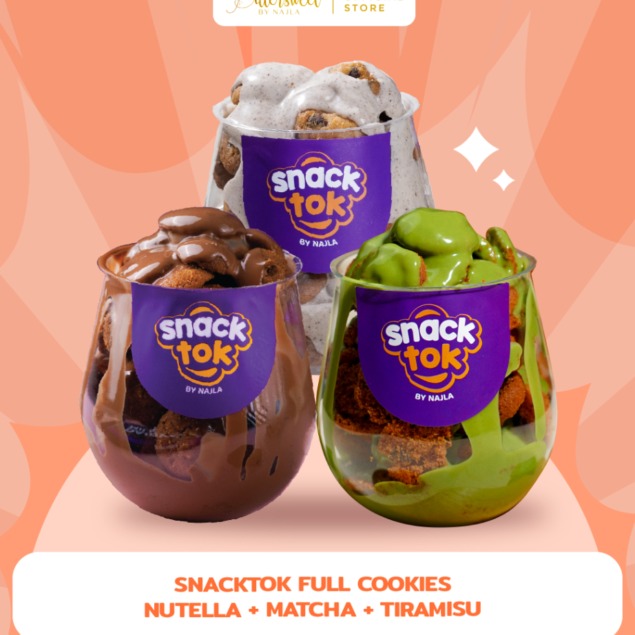 

WGKL7446 READY STOK Bittersweet by Najla - 3 Snacktok Full Cookies ( Nutella, Matcha & Tiramisu )
