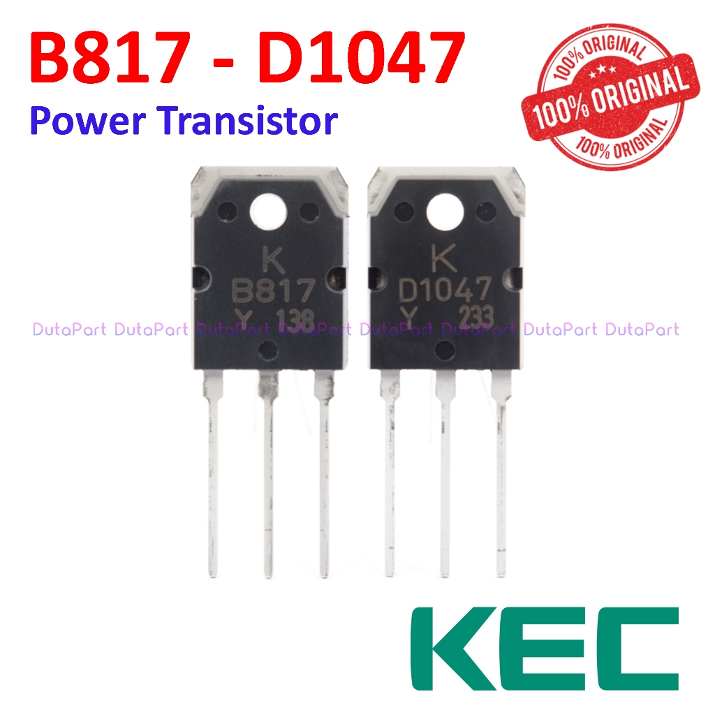 B817 D1047 ORIGINAL KEC KOREA Power Transistor B 817 PNP D1047 NPN