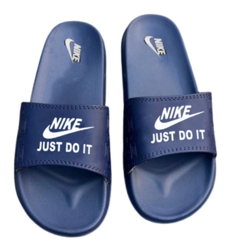 Sendal Phylon Biru Navy Ringan Lentur dan empuk lapis busa Sandal kekinian slide selop Sablon sendal distro slop paylon pylon pailon