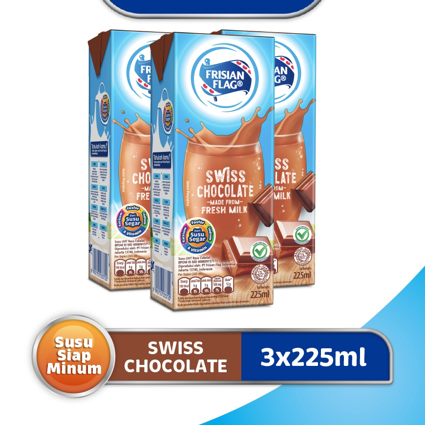 

HRXW9356 【MEGA SALE】 Frisian Flag Susu UHT Swiss Chocolate 3 x 225 ml