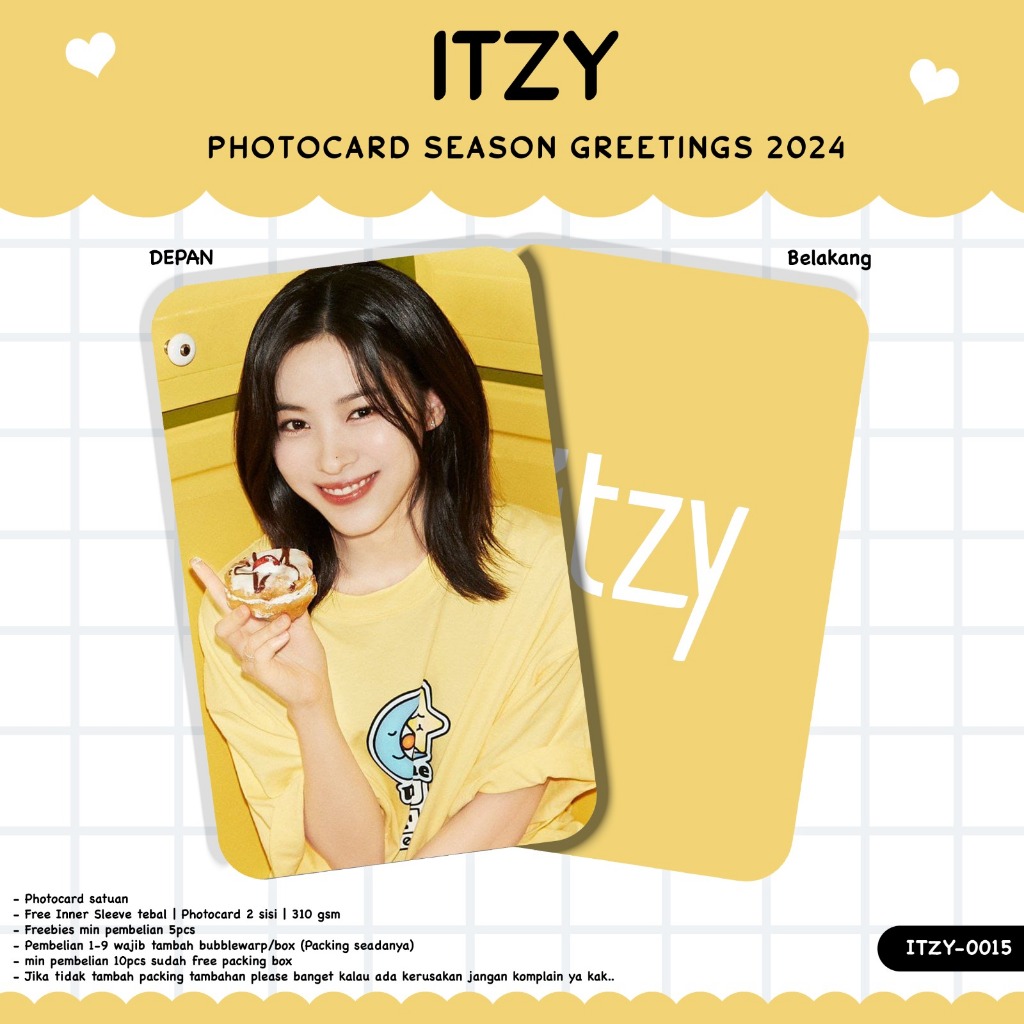 PHOTOCARD ITZY SEASON GREETINGS 2024 PHOTOCARD ITZY TERBARU GLOSSY