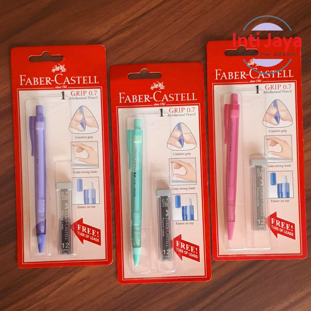 

Pensil Mekanik 0.7 2B Transparant Faber Castell + Free Refill