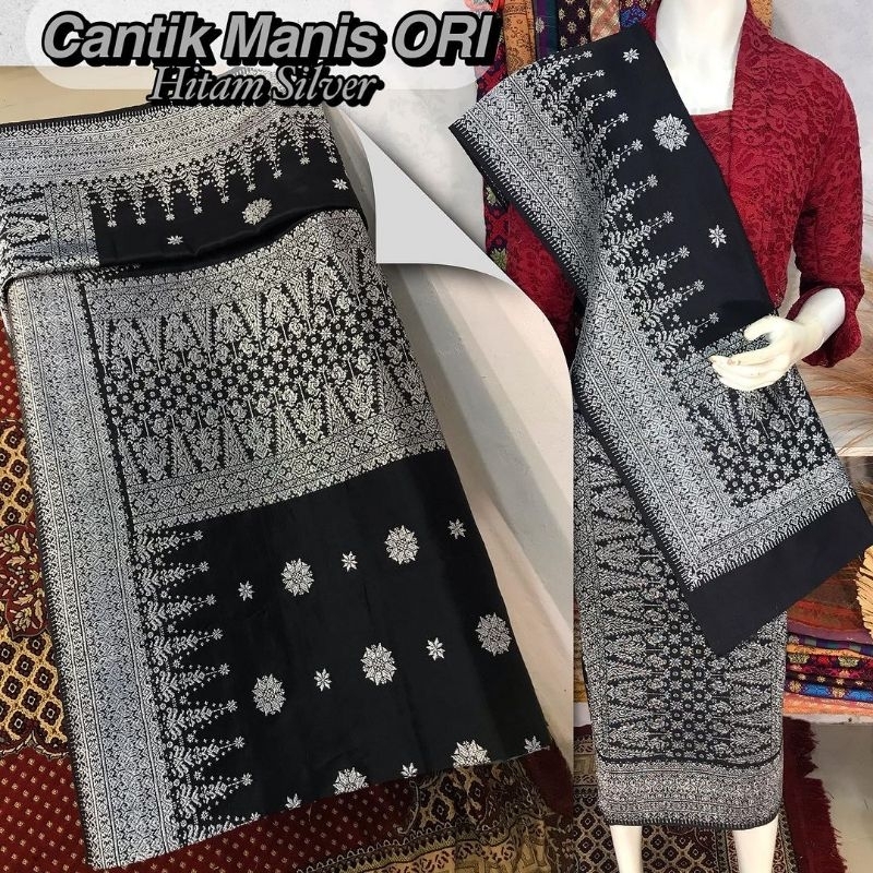 SONGKET CANTIK MANIS ORI HITAM SILVER | Songket Tenun Palembang