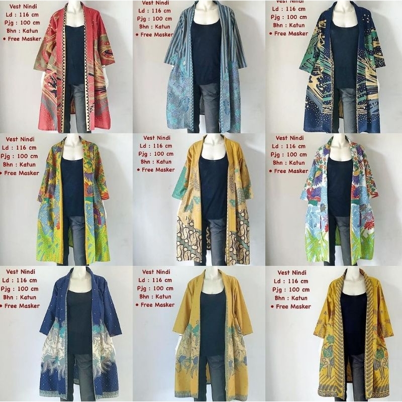 Bolero Batik Vest Ninda Cardigan Bolero Batik Outer Batik Modern Batik Kerja Kantor Wanita Batik Kul
