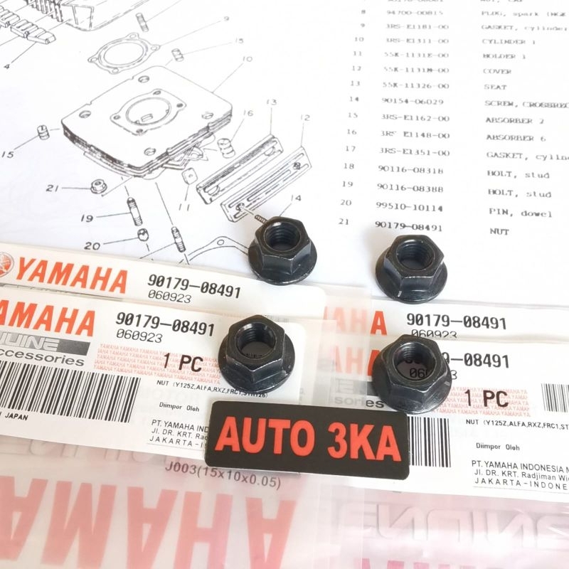 NUT MUR CYLINDER BLOK RXZ RZR ORI ORIGINAL 90179-08491