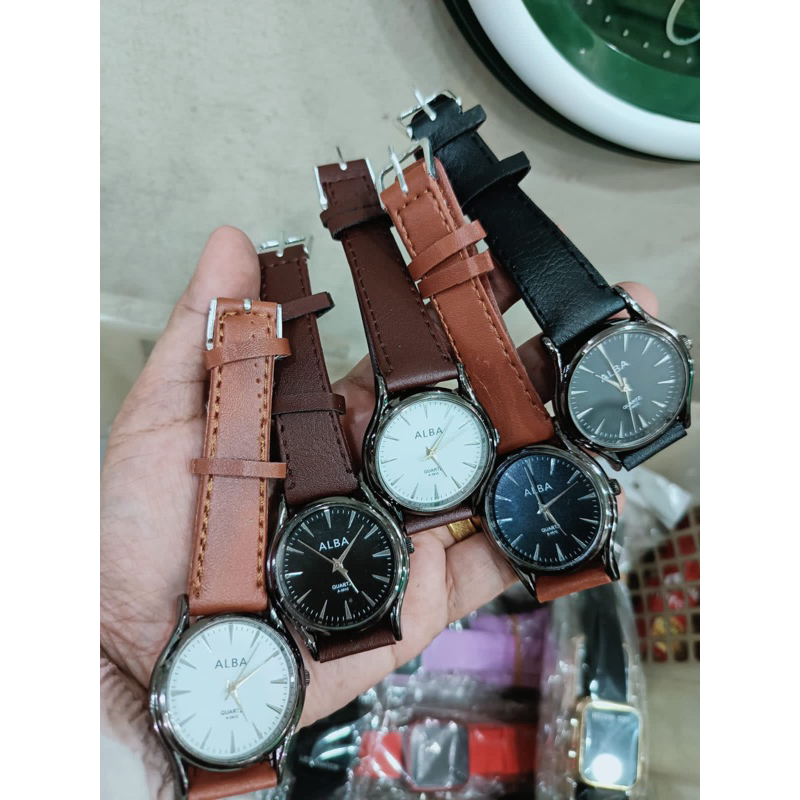 JAM TANGAN PRIA WANITA ALBA CASUAL KULIT
