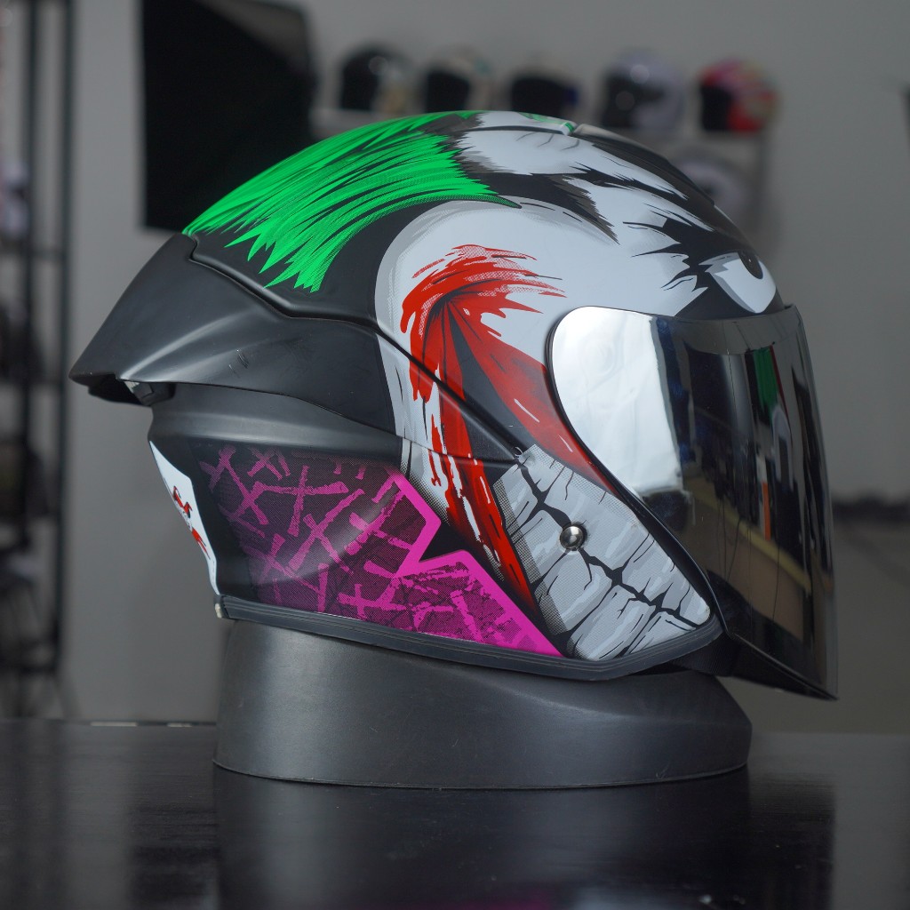HELM HALF FACE JITSU JS1 JOKER ORIGINAL HELM MOTIF PRIA WANITA TERBARU SNI