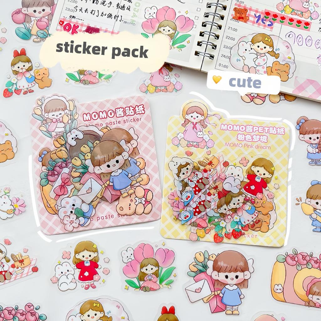 

Stiker buku pegangan tahan air hewan peliharaan lucu mengatur stiker bahan tas tangan DIY