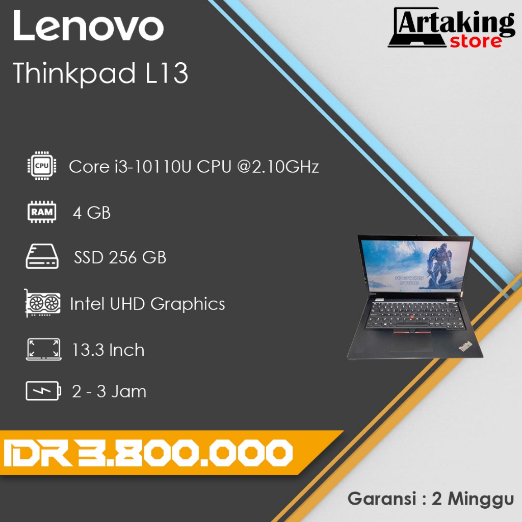 Lenovo Thinkpad L13 - Core i3 - Gen 10th