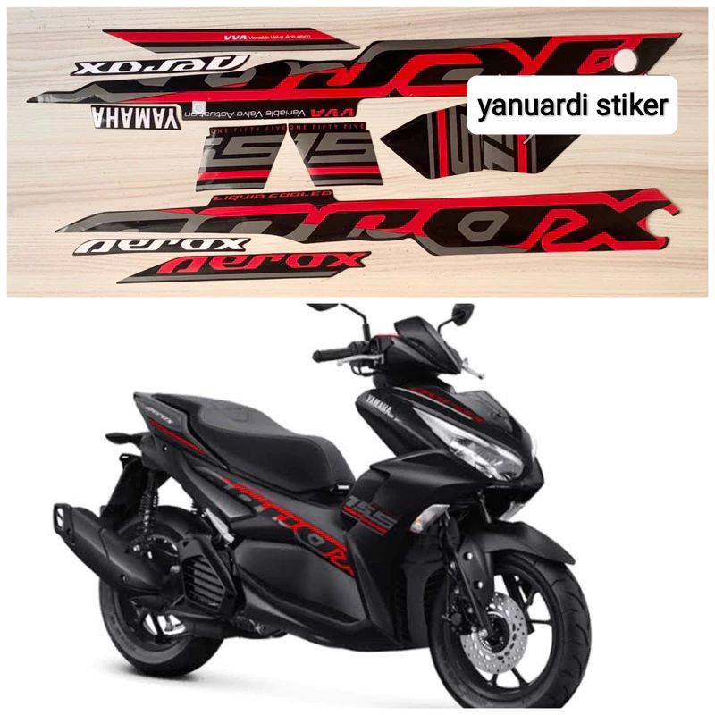STRIPING STIKER LIST AEROX TAHUN 2022 NEW HITAM FULL aerox 2022 hitam