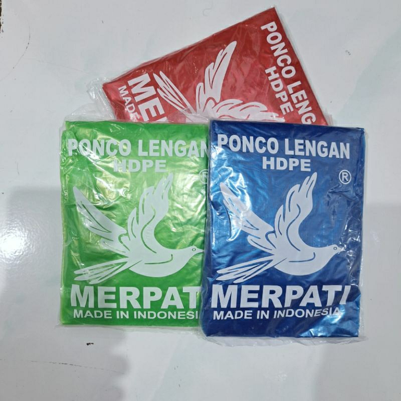 (Bukan Sekali Pakai) Jas Hujan Mantel Plastik Tebal LDPE HDPE Merpati / Bambu Poncho Ponco Lengan