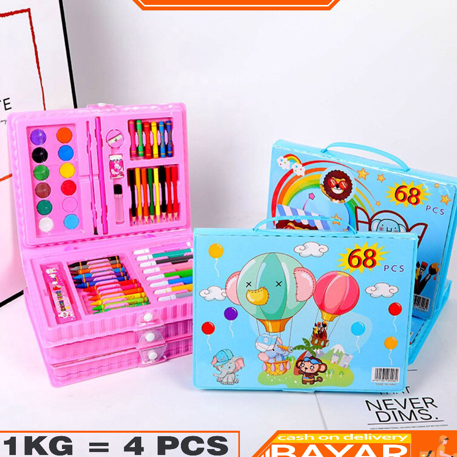 

Serba Murah HaiWai COD Crayon set 68pcs Pensil warna Krayon set koper Alat menggambar mewarnai STY12