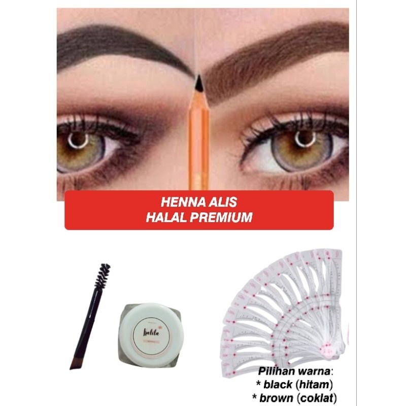 HENNA ALIS HALAL PREMIUM/TATO ALIS SAH UNTUK SHOLAT/KALILA EYEBROW