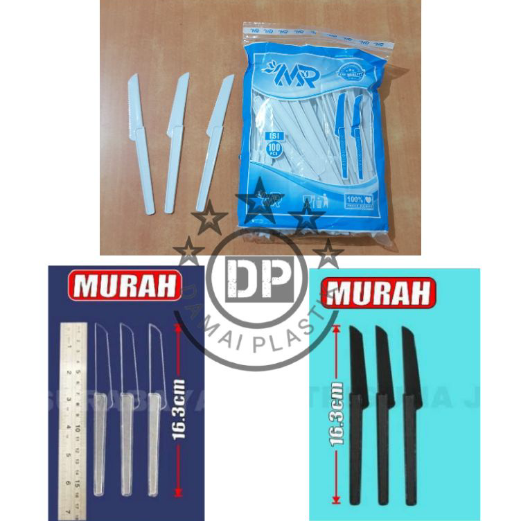 ORIGINAL% PISAU PLASTIK KUE Brownies KECIL PISAU ROTI CAKE PISAU PIZZA  ISI 100PCS Pisau Plastik Kue