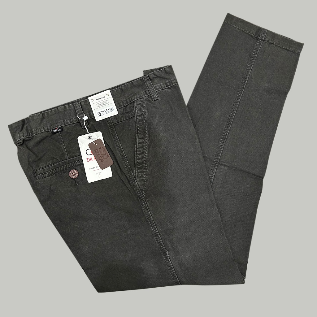 Dillca Celana Panjang Pria Kanvas Premium Casual Slim Fit