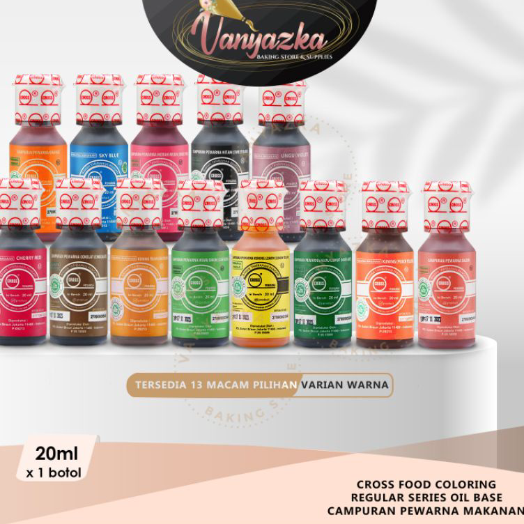 

Best Terlaris Pewarna Cross/Food Coloring/Pewarna Makanan Cair Halal Cross 20ml