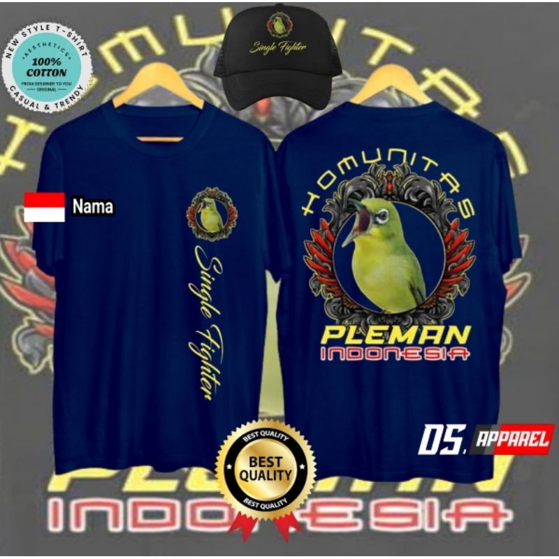 KAOS KOMUNITAS PLEMAN INDONESIA PLECI MANIA SINGLE FIGHTER KEREN