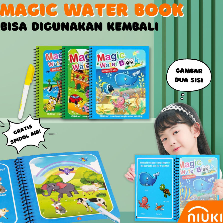 

Best Terlaris NIUKID MAGIC WATER BOOK MAGIC WATER PEN BUKU GAMBAR MEWARNAI BUKU WARNA MAINAN EDUKASI ANAK Stock Banyak