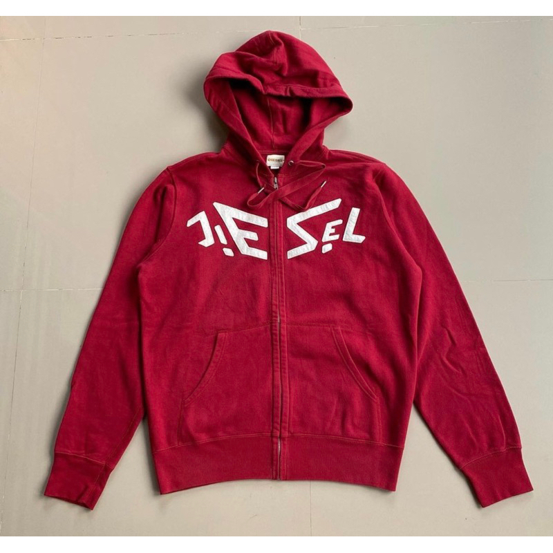 zip hoodie diesel maroon