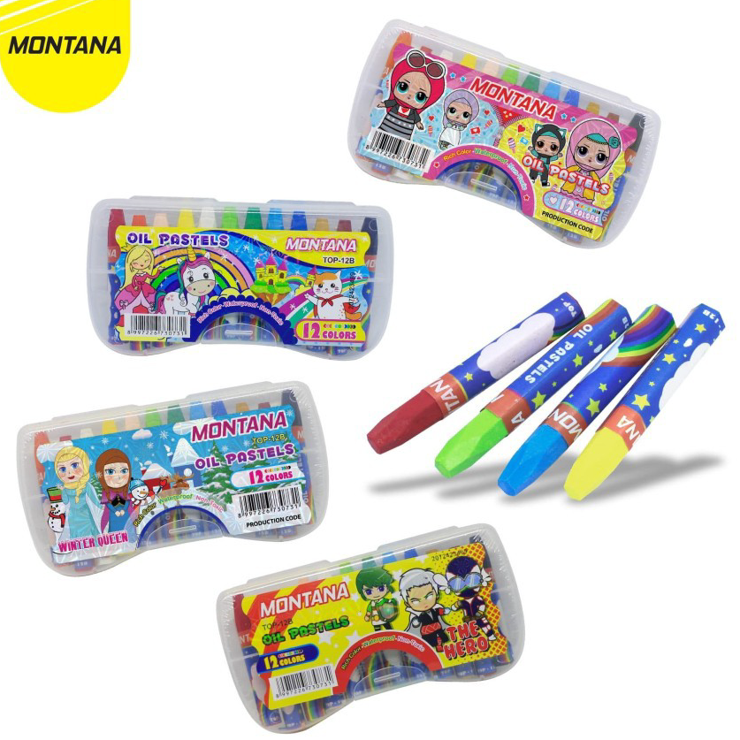 

➮➟✤ Oil Pastel / Krayon crayons Minyak Montana TOP-12B / 12 Warna / Colors crayon Stok Banyak