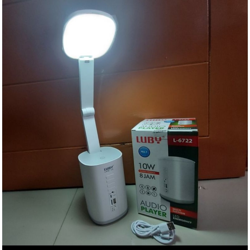 Lampu belajar audio speaker emergency luby L6722