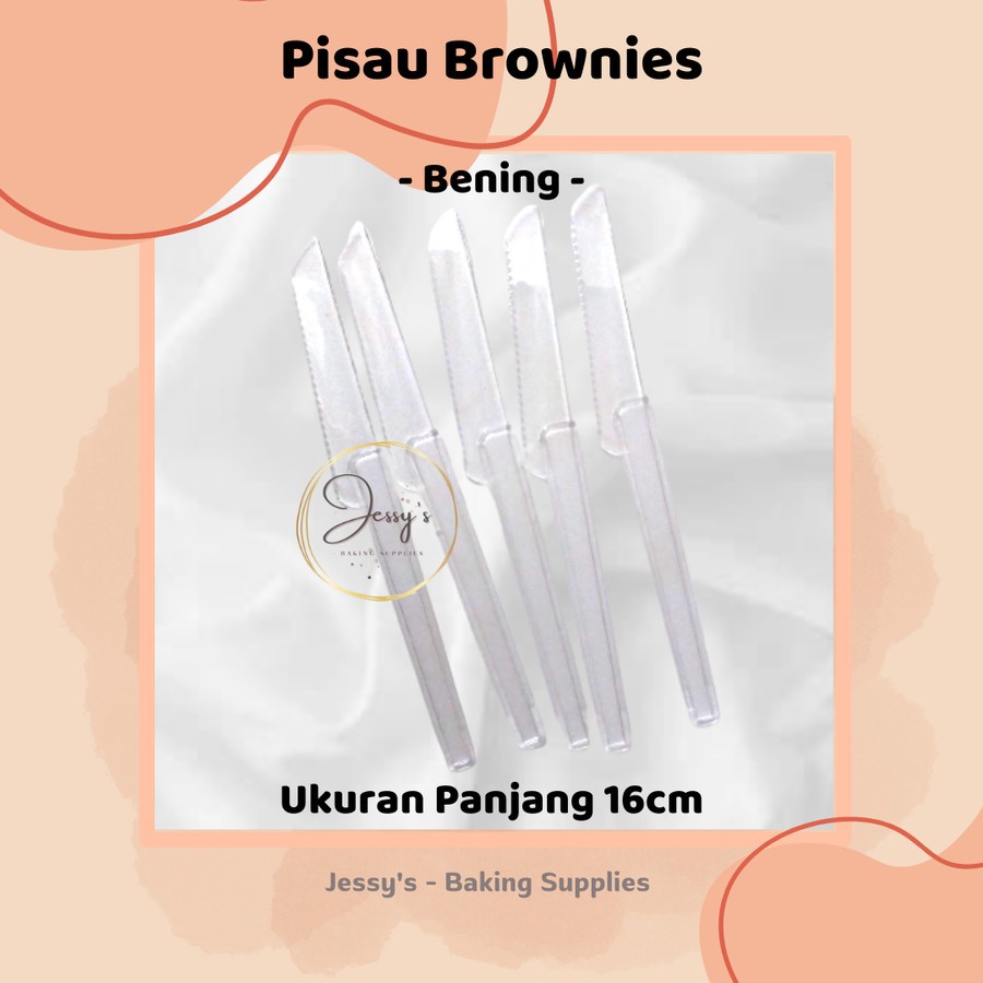 Pisau Kue Brownies Ecer, Pisau Kue Bening, Pisau Brownies Plastik Satuan