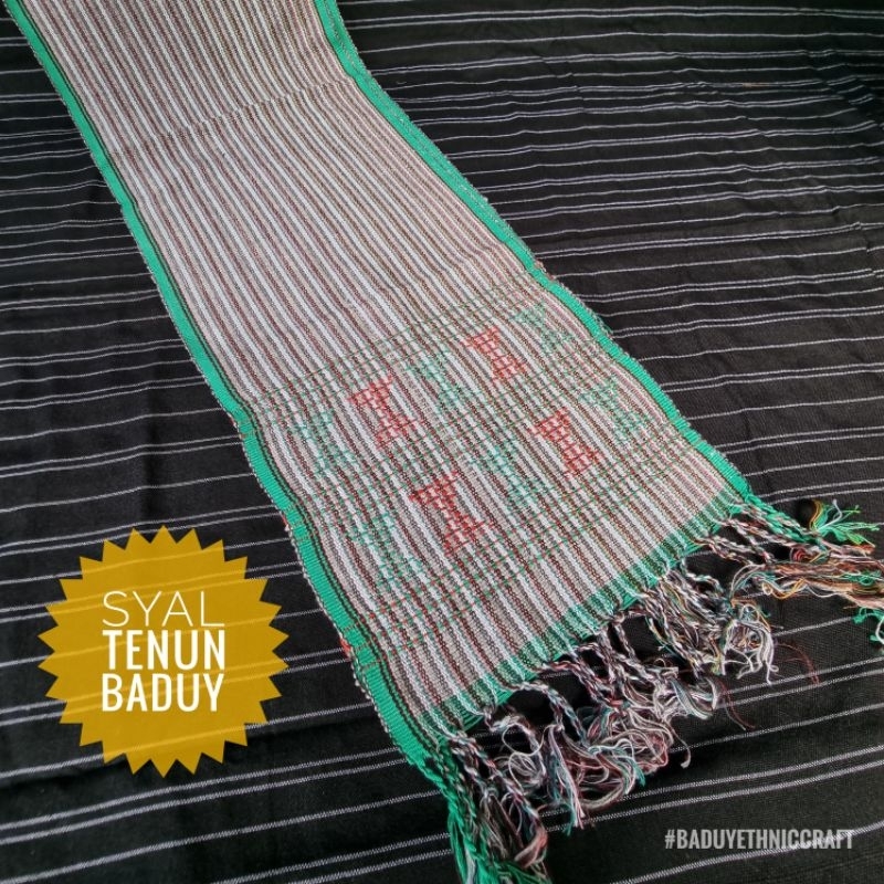 Syal Tenun Baduy motif susuatan/Lurik bahan katun size 16x150cm