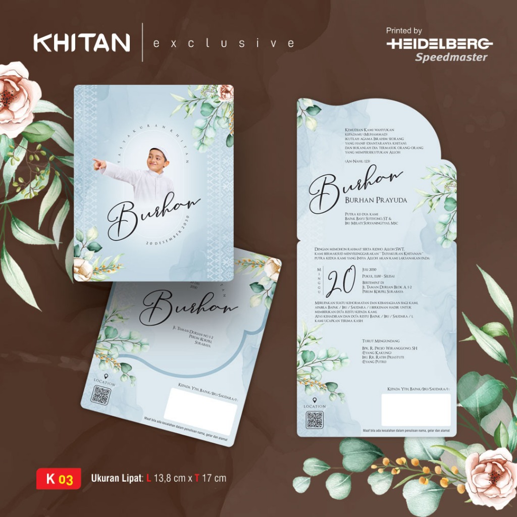 Blangko Undangan KHITAN ESCLUSIVE 03 | KHITAN 03 (Free File Setting Corel)