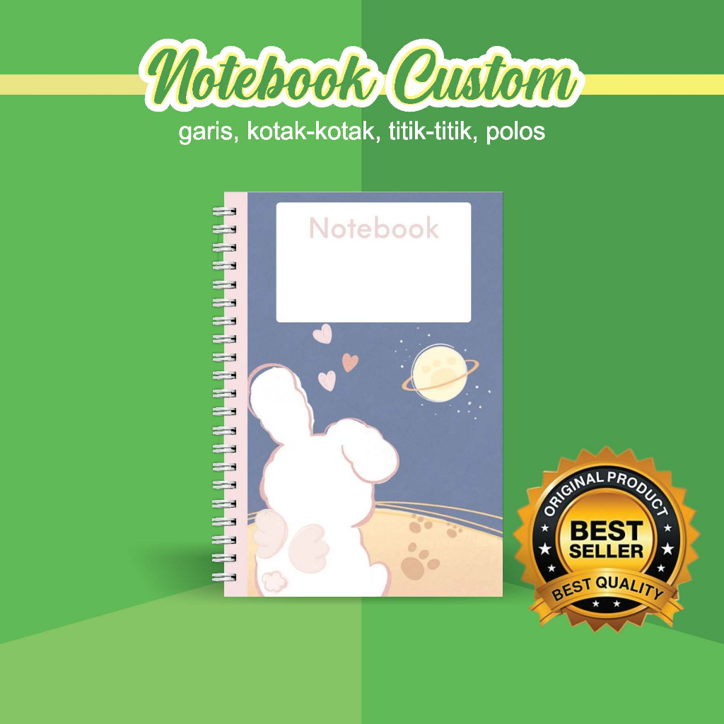 

NOTEBOOK A5 CUSTOM CATATAN/JURNAL BOOKPAPER GRID/KOTAK2#DOTTED/TITIK2#BLANK/POLOS