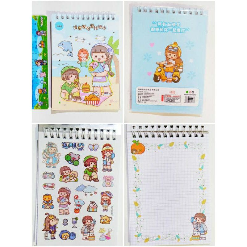 

NOTE BOOK CREATIVITY KIDS / Mainan Set Notebook Anak Buku Tulis Kreativitas / Mainan Kertas Stiker buku catatan diary