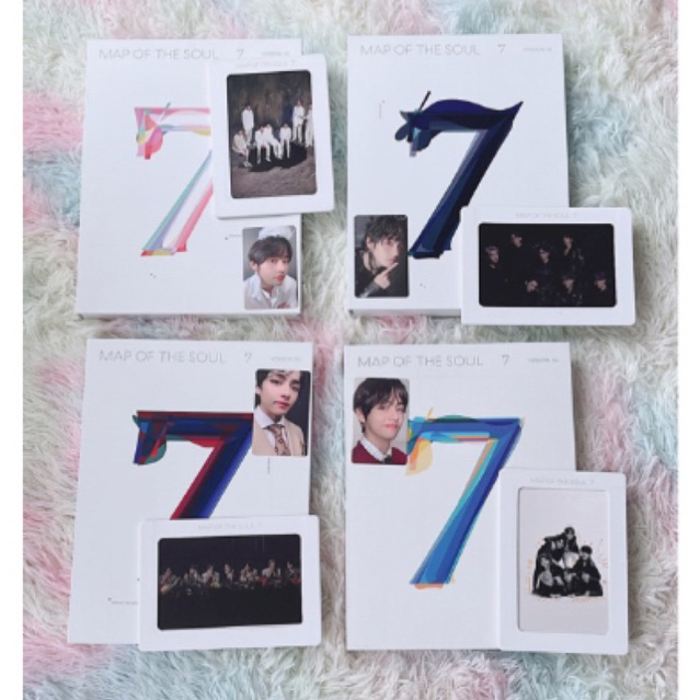 BTS ALBUM MOTS 7 PC V FULLSET VERSION 1 2 3 4 MAP OF THE SOUL PHOTOCARD TAEHYUNG VER