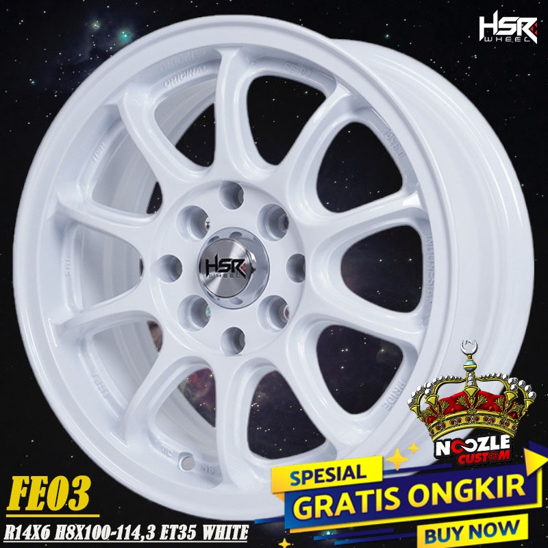 Velg Mobil Agya Calya Brio R14 Type FE03 Pelek Racing Putih R14 HSR