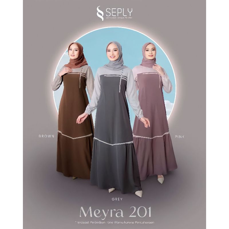 Gamis Singgle Seply Meyra 201 Pink | Grey | Brown