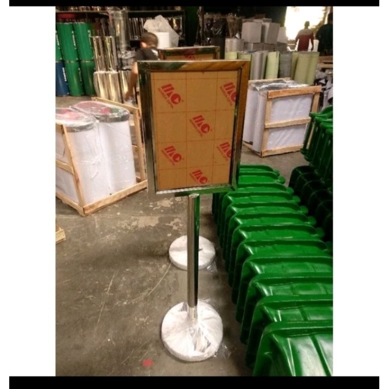 

standing display / bahan stainless sign A3