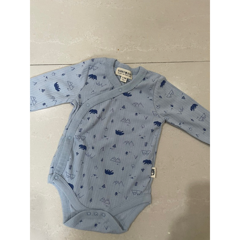 Premium Baby Jumper Rabbit and Bear LongSleeve 3-6m Knit Green Bear Knit | Bodysuit Bayi | Romper Ba