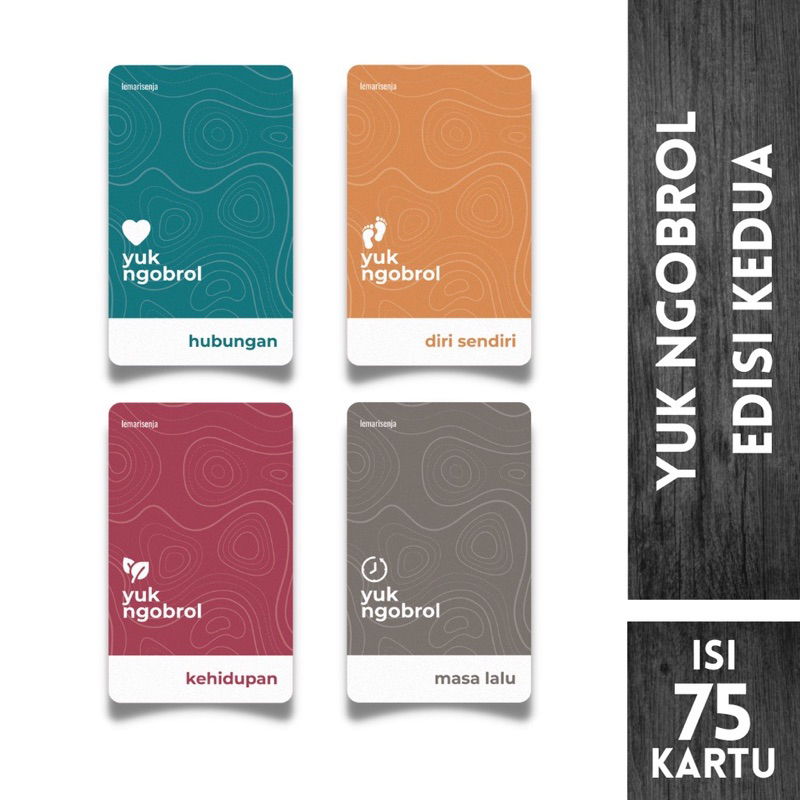 Lemari Senja - Kartu Permainan - Yuk Ngobrol edisi kedua ISI 75 KARTU - kartu deep talk card game se