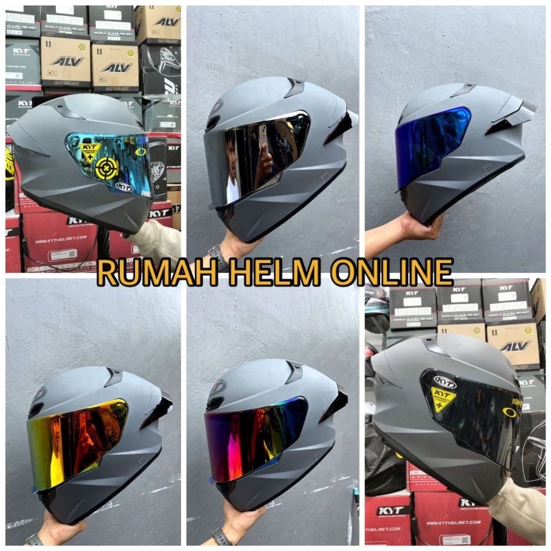 KYT TT CORSE SOLID DOT PAKET GANTENG HELM FULL FACE - GORILLAZ GREY DOP