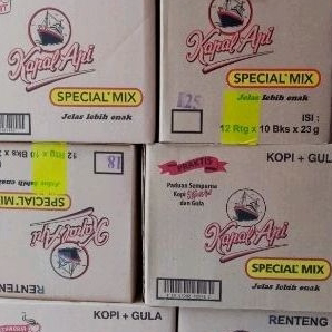 

Kirim Langsung Kopi Kapal Api Special Mix Kopi + Gula (12 renceng x 10 bungkus x 23g) Laris