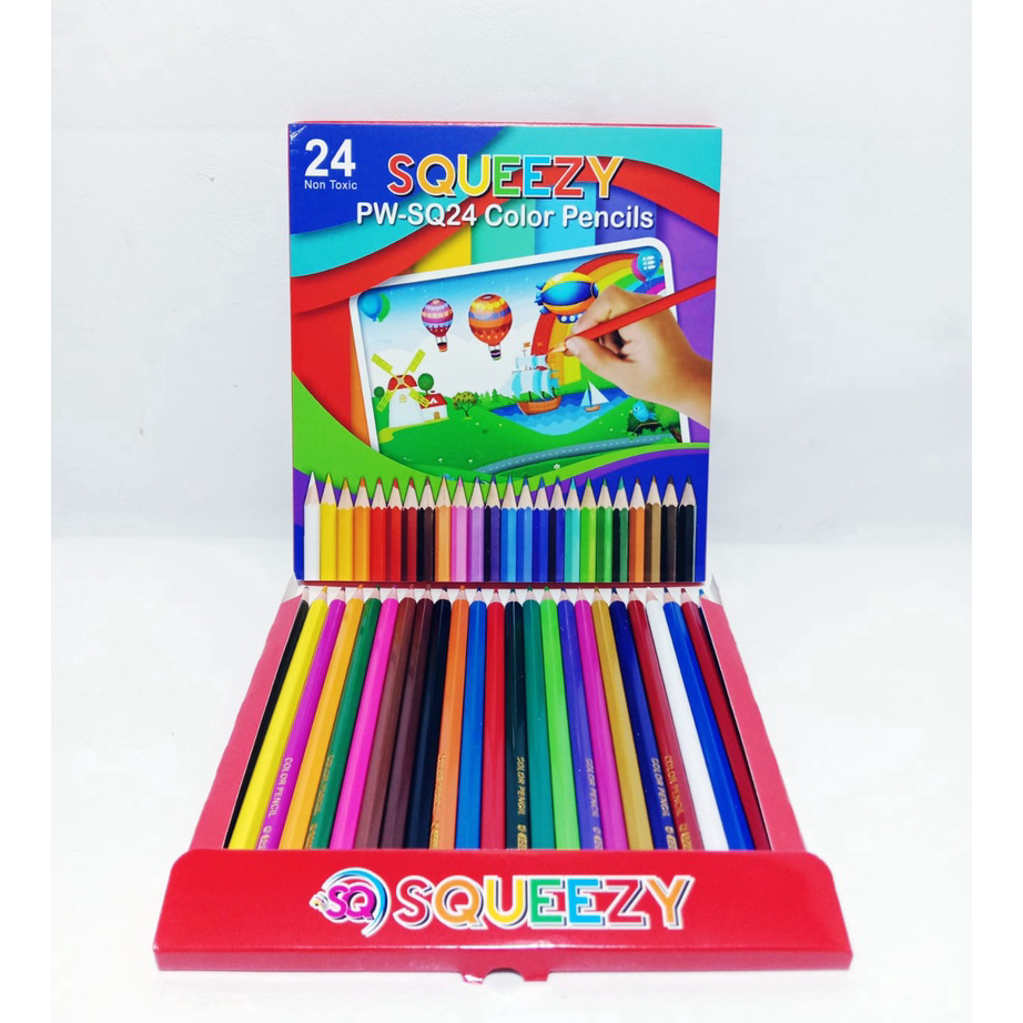 

➦✫✢ Harga Grosir (1packs/24pcs ) Pensil Warna Panjang 24 Warna PW-SQ24 Diskon