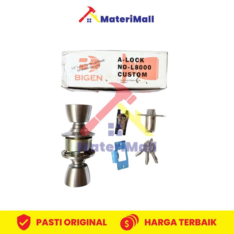 MateriMall BIGEN Kunci Pintu Bulat Kamar Mandi Toilet Anti Karat