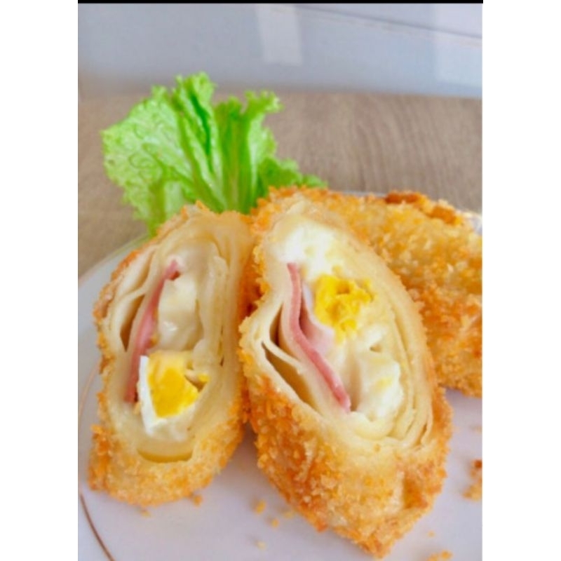 

Risoles Mayonaise Smooked Beef Frozen Lumer & Ukuran Besar 4cmx8cm