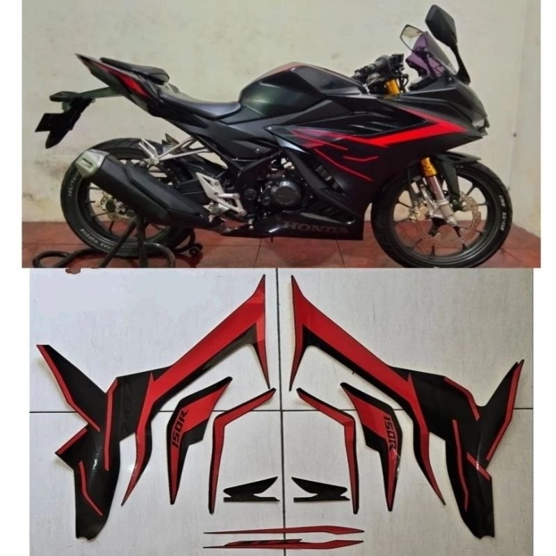Striping Lis sticker standar ORI honda cbr150r abs 2021 2022 hitam lis merah stiker cbr 150r 2021 hi