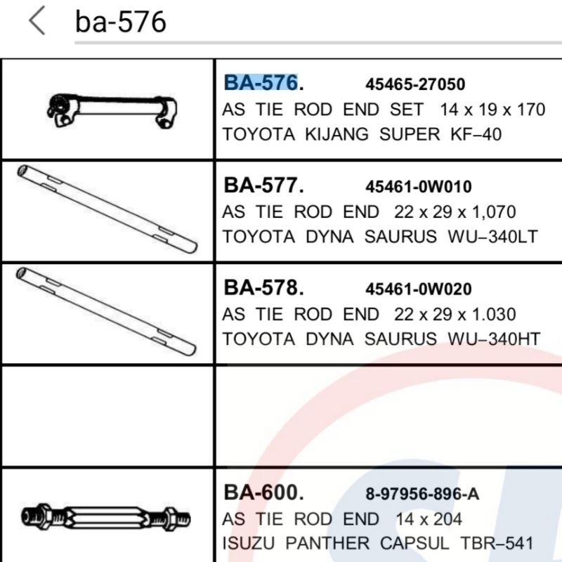 45465-27050 SPECIA AS TIE ROD END KIJANG SUPER KF-40