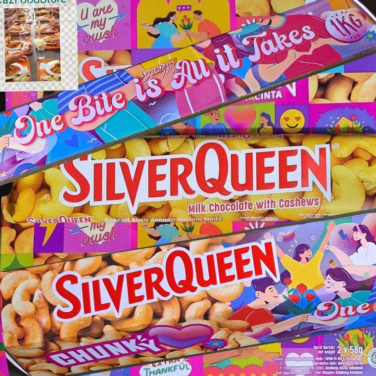 ☄️New event✨ Silver Queen Cashew REG 58gr coklat Silverqueen mete, Edisi Valentine mede, Silverqueen Chunky Bar 95gr/1kg