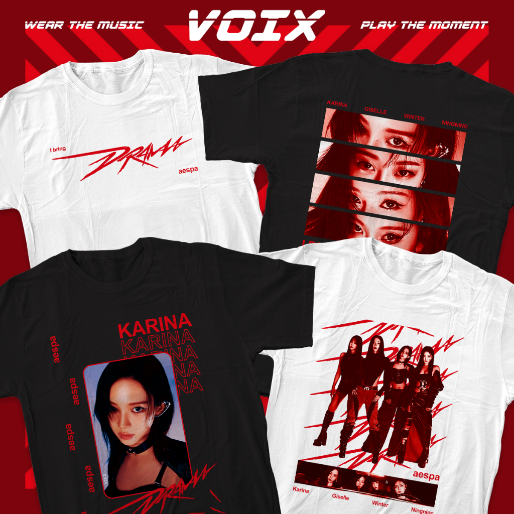 Kaos Kpop aespa "Drama" Tee - Karina, Giselle, Winter, Ningning