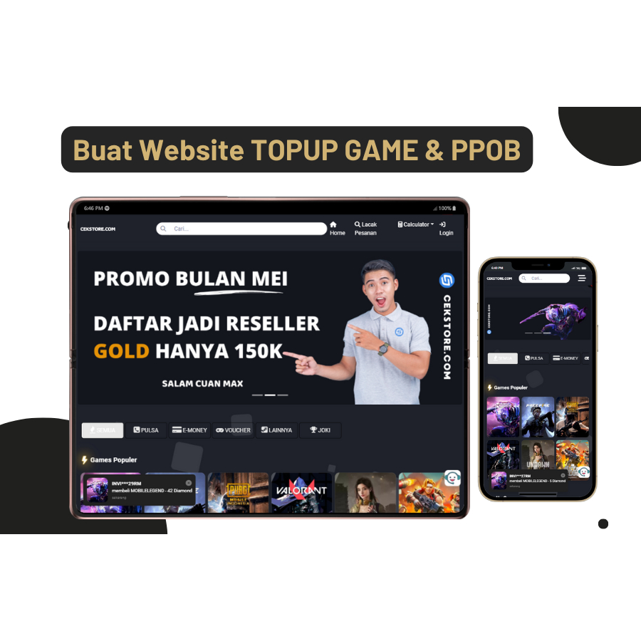 Website Top Up Otomatis | Jasa pembuatan website Top Up Game Otomatis