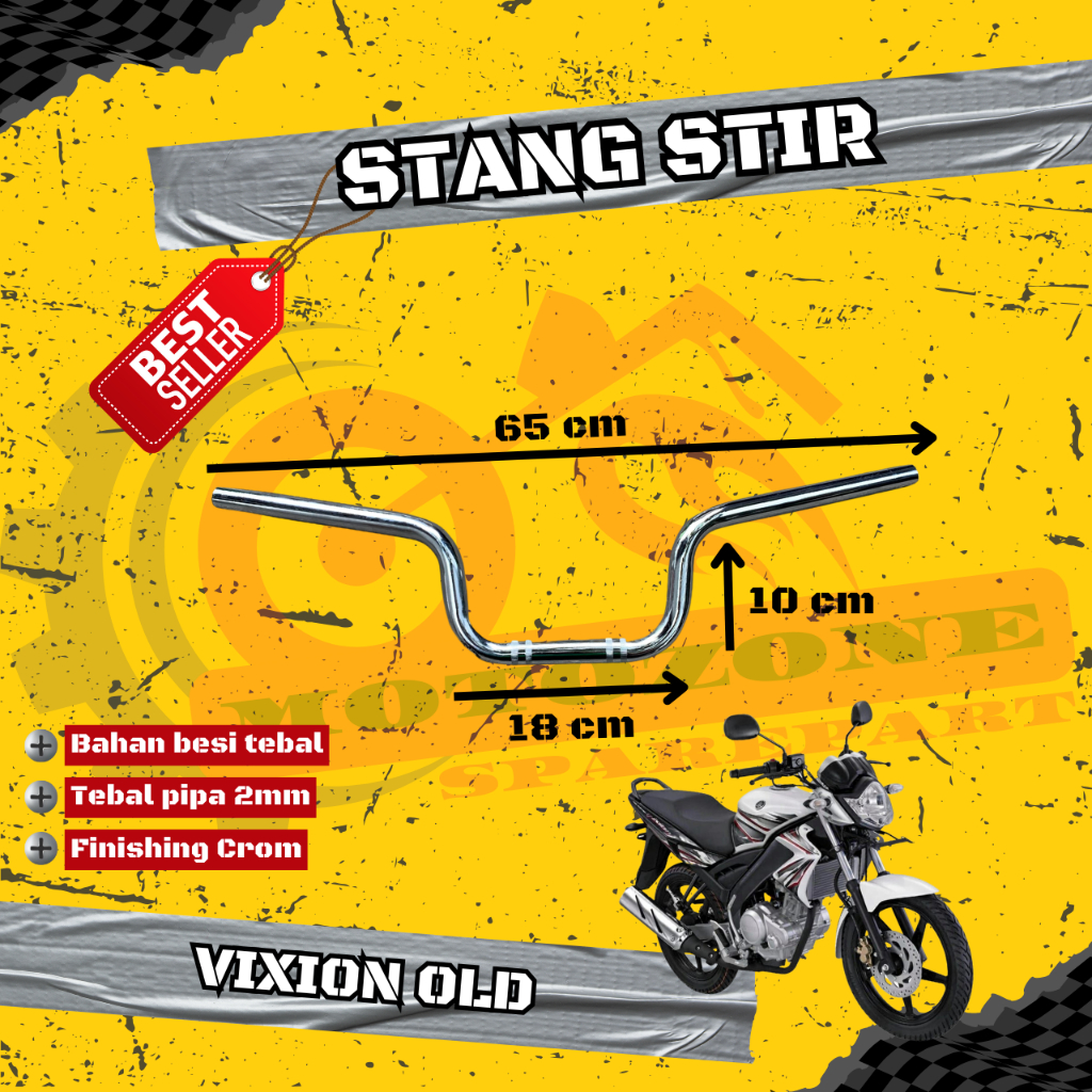Stang Setang Motor Yamaha Vixion Old Lama Standart Model Ori Crom Tebal Murah / Stang Stir Vixion