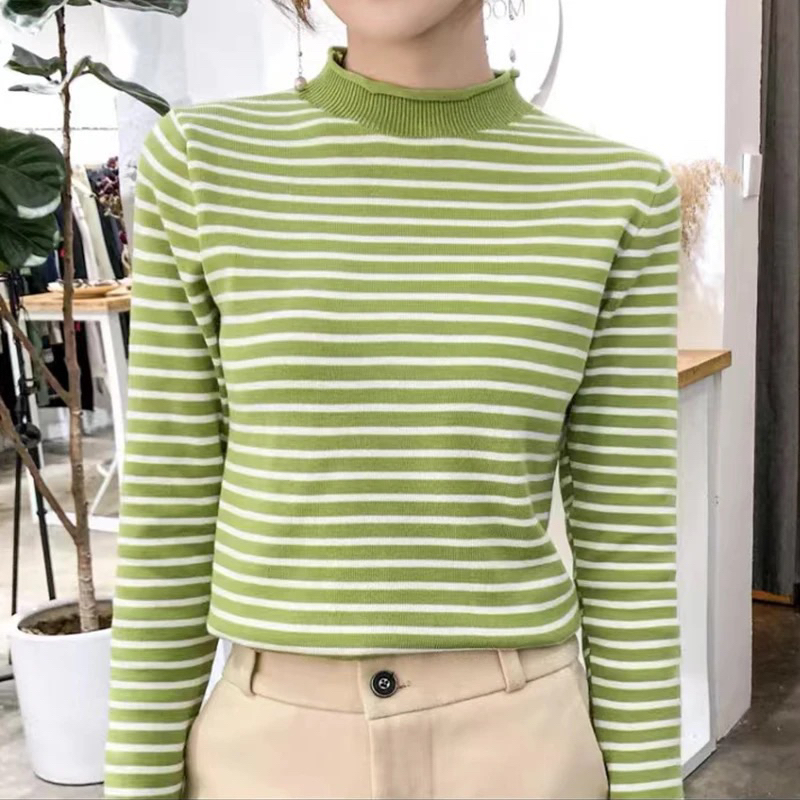 Inner Rajut Turtleneck Lengan Panjang Model Terbaru SALUR | Dalaman Hijab | Atasan Rajut Import Wani